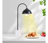 Lampada riscaldante per alimenti commerciale, lampada riscaldante per alimenti in acciaio inossidabile, scaldavivande elettrico portatile con base in marmo e lampadina riscaldante da 250 W(H)