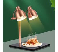 Lampada riscaldante per alimenti, lampada riscaldante per servizi di ristorazione a buffet, lampada riscaldante per alimenti commerciale da 500 W, per cucina e ristorante (doppia testa)(A)