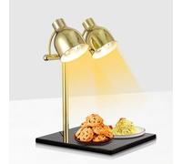 Lampada riscaldante per alimenti, lampada riscaldante per servizi di ristorazione a buffet, lampada riscaldante per alimenti commerciale da 500 W, per cucina e ristorante (doppia testa)(B)