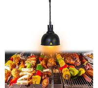 Lampada Riscaldante per Alimenti, Lampade Scaldavivande Cucina Altezza Regolabil 60-180cm, Lampade Riscaldanti per Cibo Commerciale, Lampada Riscaldante Cucina per Hotel a Buffet (Nero-25cm, 1PC)