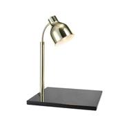 Lampada riscaldante per alimenti, luce elettrica per alimenti da catering, luce riscaldante per alimenti con base in marmo, tubo in acciaio galvanizzato, per ristorazione(Gold,1-Rod)