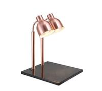 Lampada riscaldante per alimenti, luce elettrica per alimenti da catering, luce riscaldante per alimenti con base in marmo, tubo in acciaio galvanizzato, per ristorazione(Pink,2-Rod)