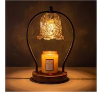 Lampada riscaldante per candele con timer e dimmer, per candele in barattolo, 2 lampadine incluse, regalo di compleanno rilassante per donne (ambra)