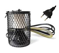 Lampada Riscaldante per Rettili con Gabbia, Lampada Riscaldante In Ceramica, Paralume per Lampada Riscaldante, Riscaldatore Antiscottatura per Anfibi Rettili Tartaruga Lucertola Ragno(Spina UE)