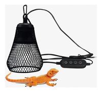 Lampada riscaldante per rettili da 50 W con timer e dimmer, ideale per tartarughe e terrari, con calore e luminosità regolabili.