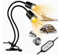 Lampada riscaldante per tartarughe, lampada riscaldante per rettili con raggi UVA UVB, lampadina in ceramica nera con attacco E27 per terrar