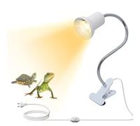 Lampada Riscaldante Tartarughe, Lampada UVB Tartarughe con Interruttore e Morsetto Rotante a 360 ° Lampada Tartarughe d'acqua Accessori per Rettili Anfibi Acquari Bianco(Nessuna Lampadina)