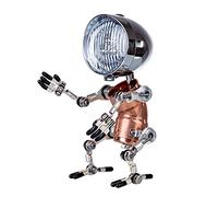 Lampada robot in metallo 3D per adulti, modello steampunk fai da te fatto a mano, robot meccanico in metallo, idea regalo decorativa per uomini (modello alimentato a batteria)