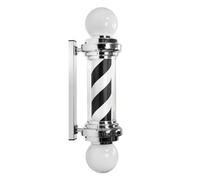 Lampada rotante da barbiere, insegna a LED per salone con strisce illuminate, lampada da parete impermeabile, indicatore rotante ultra luminoso rosso, bianco e blu per parrucchiere e decorazione est