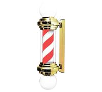 Lampada rotante da barbiere, insegna a LED per salone con strisce illuminate, lampada da parete impermeabile, indicatore rotante ultra luminoso rosso, bianco e blu per parrucchiere e decorazione est