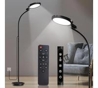 Lampada SAD, Lampada Solare Rotonda da Pavimento per La Terapia, Lampada per La Terapia Della Luce SAD 3 in 1 con Telecomando e Controllo a Sfioramento e Collo D'oca Regolabile per Ufficio/Casa(Nero)