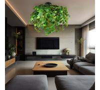 Lampada Sala Pranzo Plafoniera Lampadario Camera Letto Verde 3 Fiamma Foglie [EEK: Non valutato]