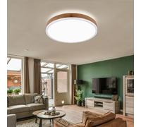 Lampada Sala Pranzo Plafoniera Tondo LED da Corridoio Simil Legno Bianco Caldo [EEK: Inaditato]