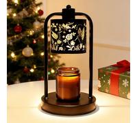 Lampada scalda candela con timer dimmerabile: lampada elettrica nera con 2 lampadine, candela senza fiamma vintage, luce riscaldante per donne, amici, compleanno, Natale, inaugurazione della casa