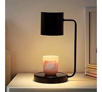 Lampada Scaldacandele, Lanterna Scaldacandele Dimmerabile, Atmosfera di Candela Accesa a Lume di Candela Soffusa, con Interruttore Dimmer Continuo per Arredamento Domestico e Regali (Nero)