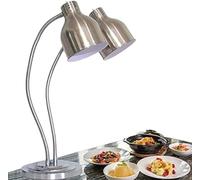 Lampada scaldavivande a doppia testa, autoportante, multi-direzionale, per pizza, bistecca, pollo fritto a feste e buffet