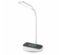 Techly Lampada da scrivania 620232 – 36 LED con caricatore wireless integrato per smartphone Bianco
