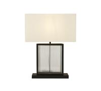 Lampada Scrivania Contemporanea Clarendon Acciaio Nero Vetro Bianco 1 Luce E27
