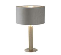 Lampada Scrivania Contemporanea Londra Acciaio Ottone Velluto Grigio 1 Luce E27