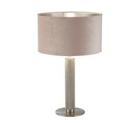 Lampada Scrivania Contemporanea Londra Acciaio Ottone Velluto Rosa 1 Luce E27