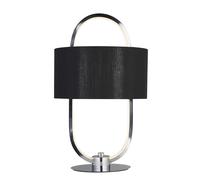 Searchlight Lampada da tavolo a LED Madrid – Cromo e Opale, Paralume nero