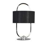 Lampada Scrivania Contemporanea Madrid Acciaio Cromo Tessuto Nero Led 10W 3000K [EEK: A++]