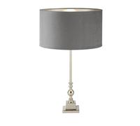 Lampada Scrivania Contemporanea Whitby Metallo Nichel Velluto Grigio 1 Luce E27 [EEK: A++]