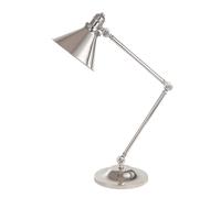 Lampada Scrivania Industrial Nordico Provence Acciaio Nichel Lucido 1 Luce E27