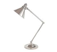 Lampada Scrivania Industrial Nordico Provence Acciaio Nichel Lucido 1 Luce E27 [EEK: A++]