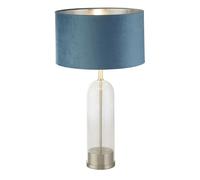 Lampada Scrivania Oxford Acciaio Ottone Velluto Verde Acqua 1 Luce E27