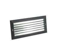 Lampada Segna Passo da Incasso a Parete con Alette Colore Nero da Esterno Linea Walking Sovil