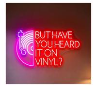 Lampada segnaletica "But Have You Heard It On Vinyl?"nsegna Al Neon Dimmerabile Per Sala Musica, Studio Di Registrazione, Bar, Ristorante, Negozio, Decorazione Da Parete 50x30cm