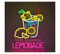 Lampada segnaletica Insegna Al Neon Con Scritta "Limonata" Per Ristoranti, Negozi, Food Truck, Mercati, Panetterie, Caffè, Feste, Decorazioni Per La Casa 48X40.4cm