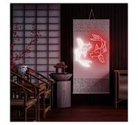 Lampada segnaletica Insegna Al Neon Koi Fish Con Luminosità Regolabile, Adatta Per Decorazioni Murali Per Sale Giochi, 51cmx76cm(B)
