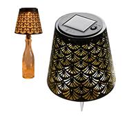 Lampada senza fili - Cordless Lampshade, Whiskey Bottle Top Light, Bottles Stopper Night Light Kit, Solar Powered Hollow Shadow Projection Glow | Bottles Lamp Light's For Party Christmas Table