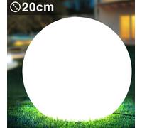 BAKAJI Lampada Design Sfera da Giardino Diametro 20 cm Luce Illuminazione Esterno da Terra o Tavolo Attacco E27 Lampadina Max 25W Colore Bianco con Picchetti di Fissaggio al Terreno