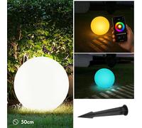 LAMPADA A SFERA BIANCA DA GIARDINO 50CM CON ATTACCO E27 MAX 25W DA ESTERNO IP65