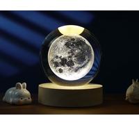 Lampada sfera media crystal con base luminosa Diametro cm. 8 - Luna