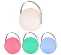 Lampada sferica arredo giardino dimmerabile con telecomando lampada cambia colore da esterno lampada da giardino ricaricabile effetto candela, da appendere o in piedi, LED RGB, DxH 18,9 x 21 cm