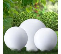 Lampada Sferica Da Esterno LED Solare Bianca Lampada A Spina DM 15 E 20 CM 3X