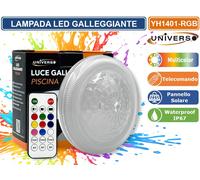 LAMPADA SMD LED MULTICOLORE RGB GALLEGGIANTE PER PISCINE CON PANNELLO SOLARE