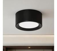 Lampada Soffitto LED Rotonda For Montaggio Su Superficie,Corpo In Bianco Nero,Luce Incasso Basso Profilo Alta Efficienza Energetica For Garage,Lavanderia,Negozio,Ufficio(Black 3000K warm,18W(Ф170mm))