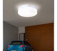 Lampada Soffitto Plafoniera Esterni Balcone IP44 2 Fiamma Argento Vetro D.24cm [EEK: Non valutato]