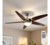 Lampada Soffitto Plafoniera Ventilatore da Telecomando MDF Braun 3 Livelli E14 [EEK: Non valutato]