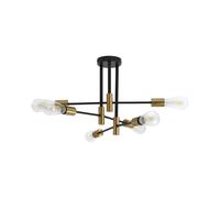 Lampada Soffitto Sputnik Ottone Nero 4 o 6 Luci E27 Ø33/52cm | Stile Moderno