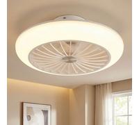 Ventilatore Plafoniera Lampada e Funz. Memoria 3 Livelli Bianco Opale LED Dxh