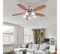 Lampada Soffitto Ventilatore da Cucina Stanza Telecomando LED D 130 CM [EEK: G]