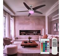 Lampada Soffitto Ventilatore da Luci Soggiorno LED RGB Telecomando Regolabile