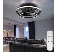 Lampada Soffitto Ventilatore da Plafoniera Telecomando Regolabile Timer LED 50cm
