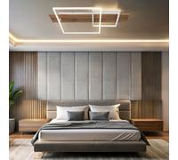 Lampada Soffitto Wood Sala Pranzo Quadrati Stufendimmer LED Bianco Caldo H 10cm [EEK: E]